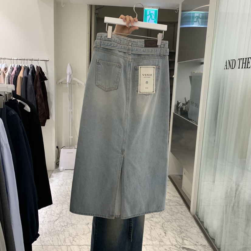 VENIR-A東大門實拍女士新款推薦熱賣半身裙中短裙含腰帶VENIR-A半身裙/中短裙