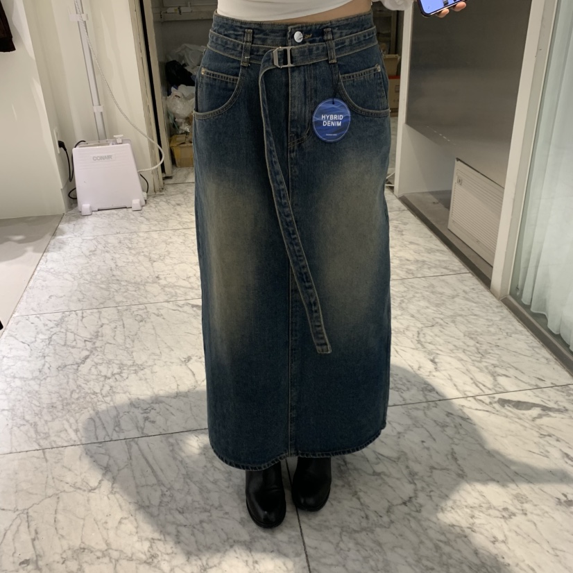 VENIR-A東大門實拍女士新款推薦熱賣半身裙中短裙含腰帶VENIR-A半身裙/中短裙圖色1