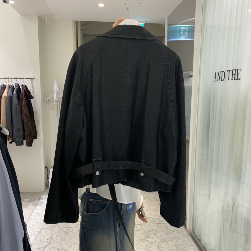 VENIR-A東大門代購女士新款真品推薦夾克水洗皮革含腰帶VENIR-A夾克
