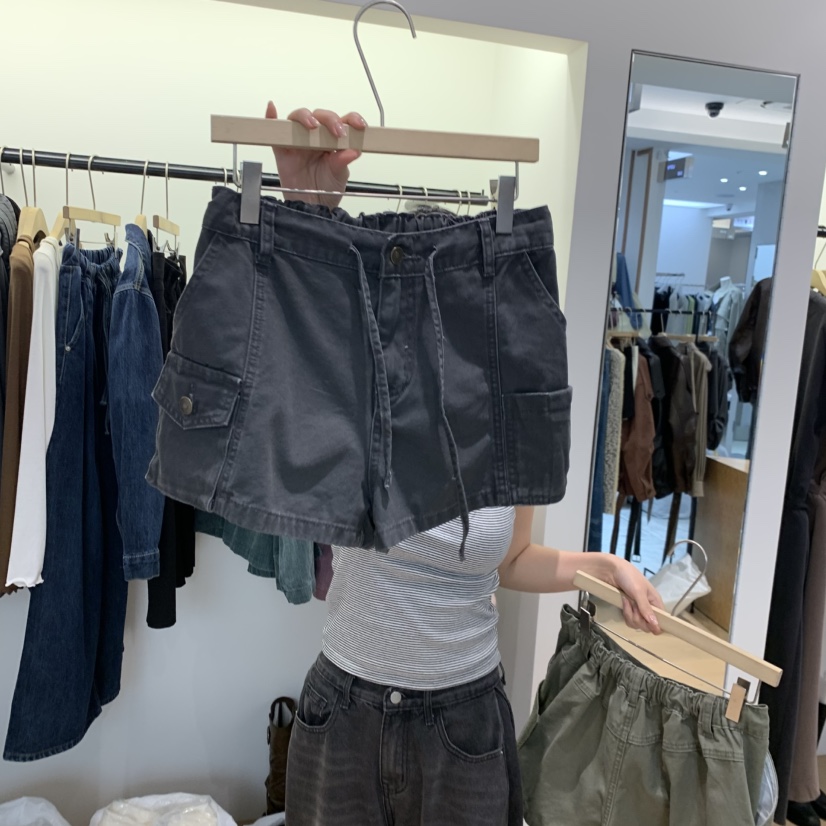 W AND J韓國代購女士新品休閑推薦真品人氣熱賣短褲染色W AND J短褲圖色2