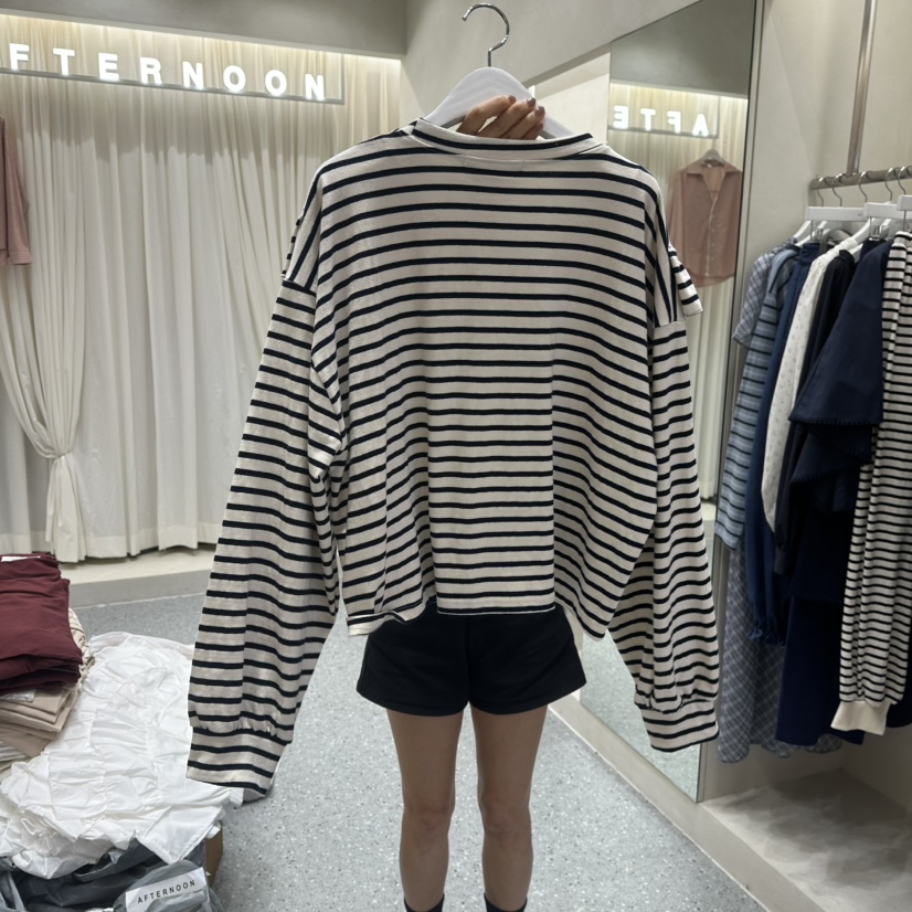 AFTERNOON東大門實拍女裝新品人氣熱賣休閑時尚長袖T恤經典AFTERNOON長袖T恤