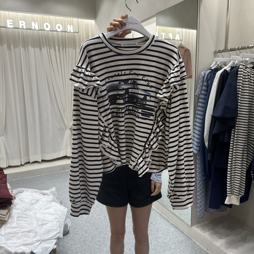 AFTERNOON東大門實拍女裝新品人氣熱賣休閑時尚長袖T恤經典AFTERNOON長袖T恤圖色1