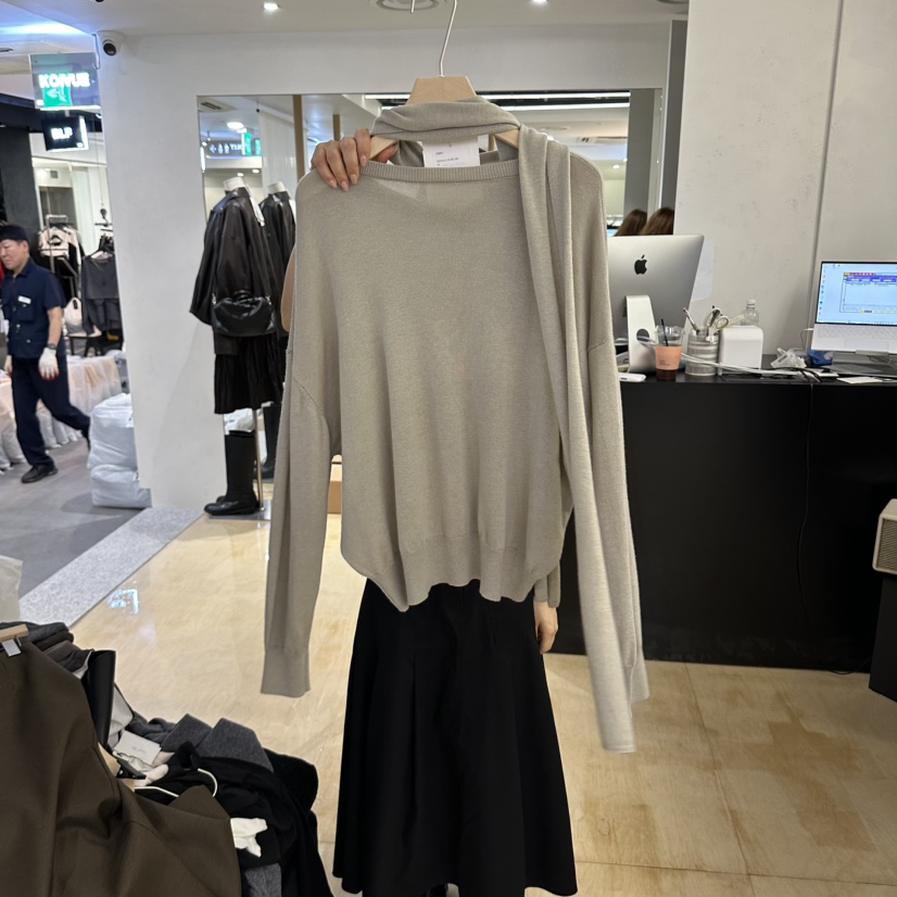 KOIVUE韓國代購女士新品真品推薦人氣時尚休閑針織衫含圍巾KOIVUE針織衫