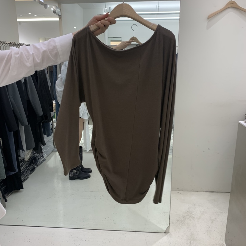 FLAUNT韓國代購女士新款休閑時尚人氣熱賣推薦長袖T恤不對稱FLAUNT長袖T恤
