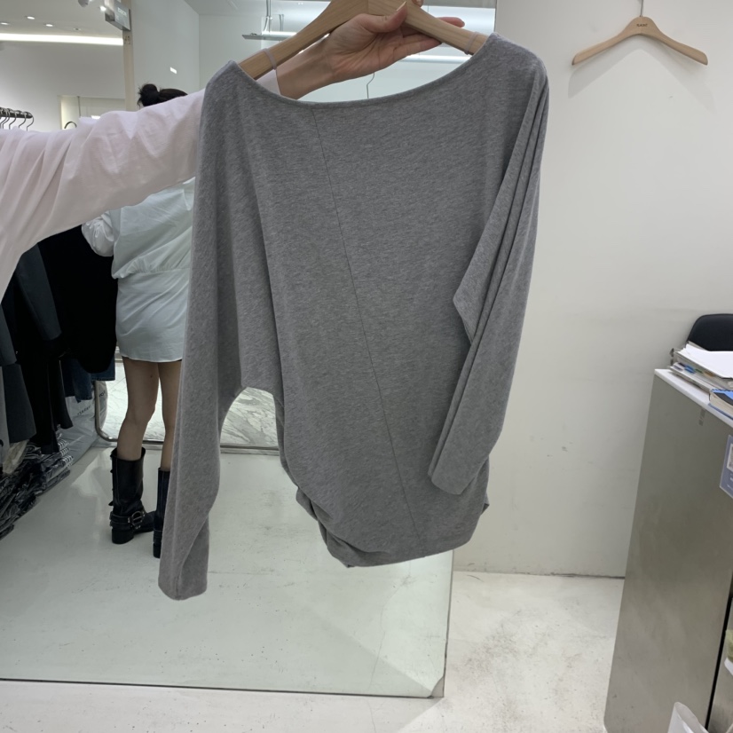 FLAUNT韓國代購女士新款休閑時尚人氣熱賣推薦長袖T恤不對稱FLAUNT長袖T恤圖色3