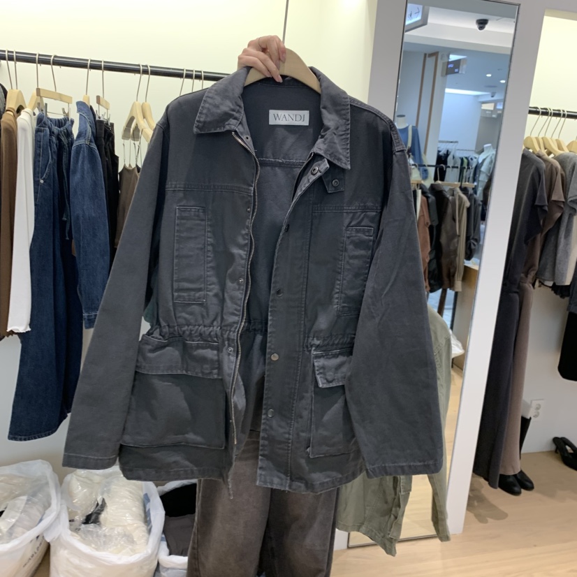 W AND J韓國直郵女士新品休閑熱賣時尚人氣真品夾克染色W AND J夾克圖色1