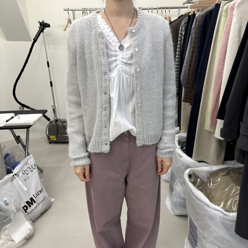 OREE韓國代購女士新款真品人氣推薦熱賣休閑時尚針織衫紐扣Oree針織衫圖色1