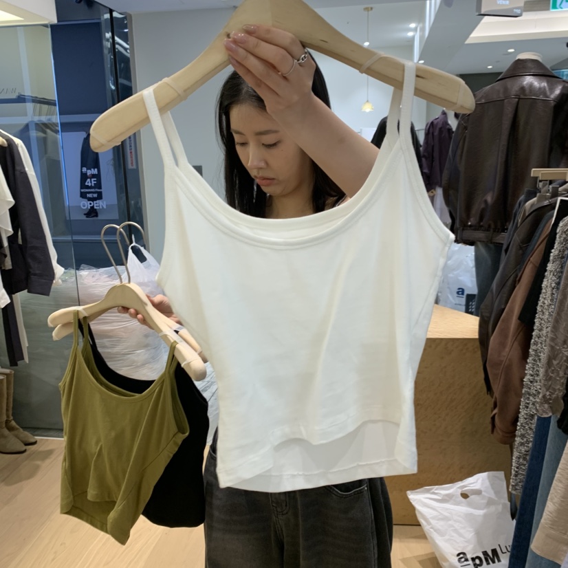W AND J東大門代購女士新品推薦休閑時尚人氣吊帶背心無袖W AND J吊帶/背心