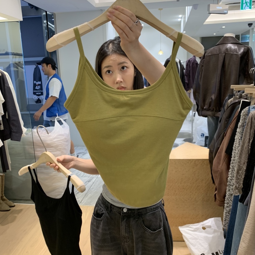 W AND J東大門代購女士新品推薦休閑時尚人氣吊帶背心無袖W AND J吊帶/背心圖色2