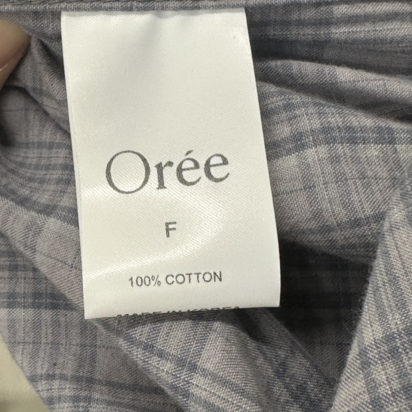 OREE韓國代購女士新款人氣推薦時尚真品熱賣襯衫蕾絲衫格紋Oree襯衫/蕾絲衫
