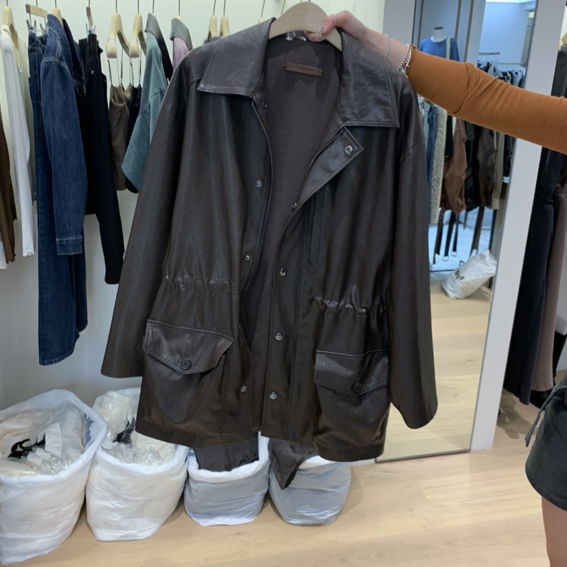 W AND J東大門代購女士新品休閑真品時尚推薦人氣熱賣皮衣W AND J皮衣圖色2棕色