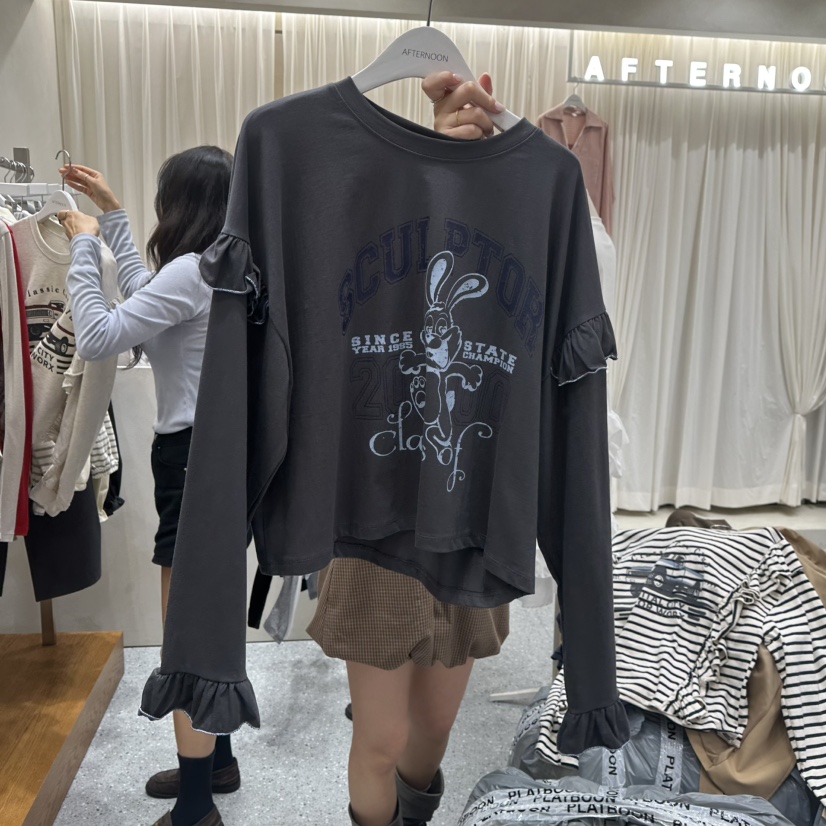 AFTERNOON韓國直郵女裝新品時尚真品推薦人氣熱賣長袖T恤AFTERNOON長袖T恤圖色2