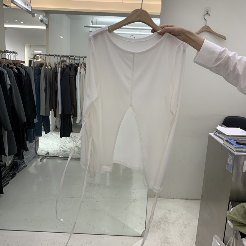 FLAUNT東大門代購女裝新款時尚推薦休閑真品人氣長袖T恤開衩FLAUNT長袖T恤