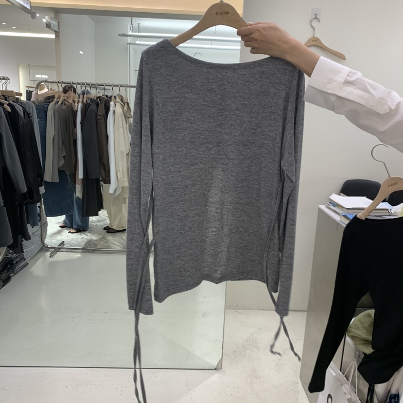 FLAUNT東大門代購女裝新款時尚推薦休閑真品人氣長袖T恤開衩FLAUNT長袖T恤圖色3