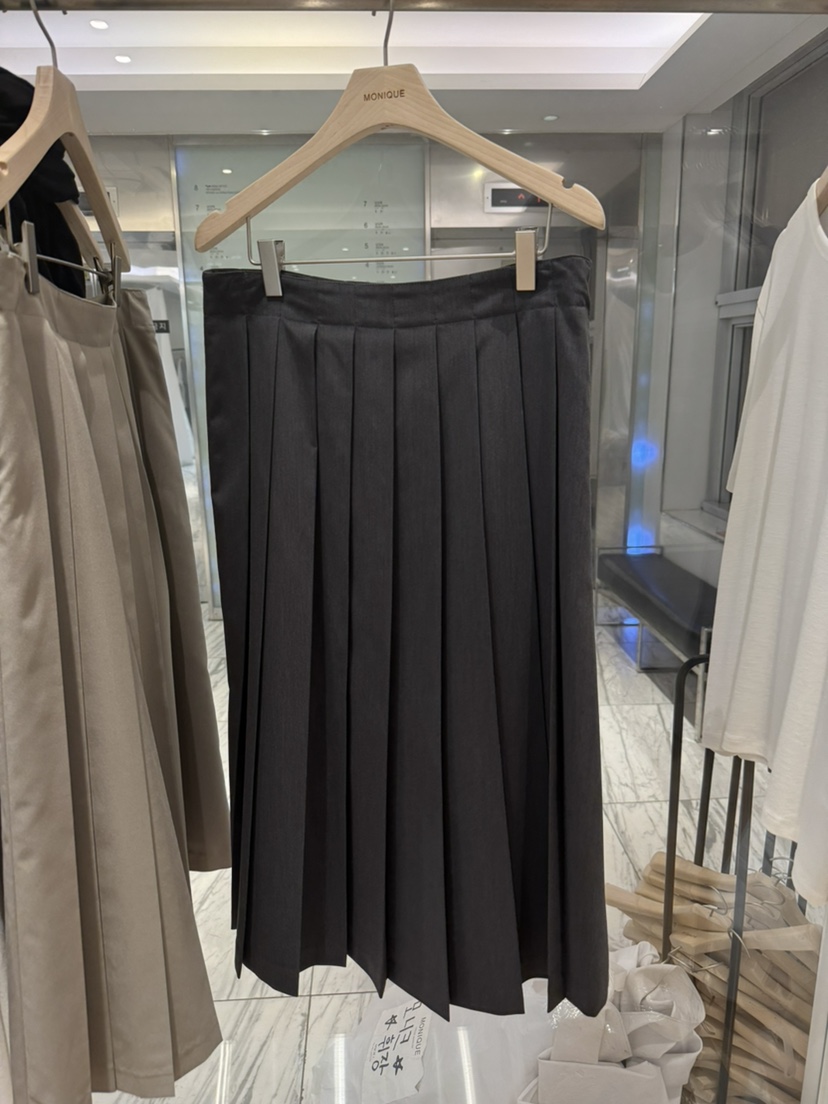 MONIQUE韓國代購女裝新品推薦休閑真品熱賣半身裙中短裙褶裥MONIQUE半身裙/中短裙圖色2
