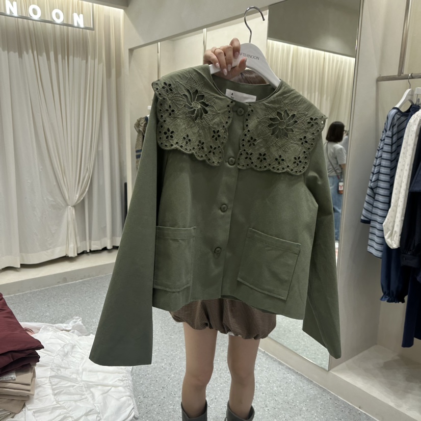 AFTERNOON韓國直郵女裝新品真品人氣休閑推薦熱賣夾克蕾絲AFTERNOON夾克圖色2