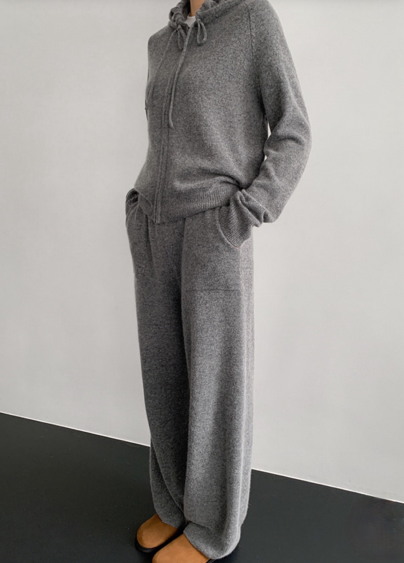 LE VASE東大門實拍女裝新品真品時尚休閑針織衫拉鏈連帽衫LE VASE針織衫