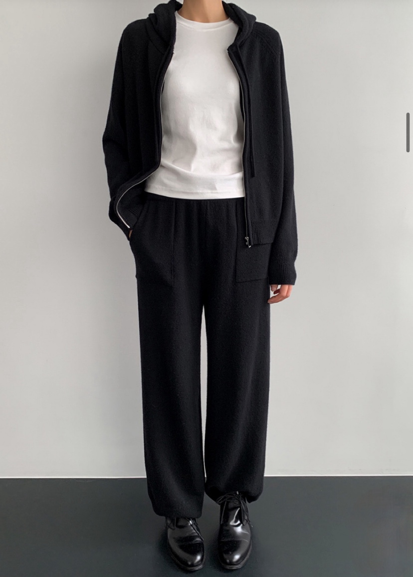 LE VASE東大門實拍女裝新品真品時尚休閑針織衫拉鏈連帽衫LE VASE針織衫