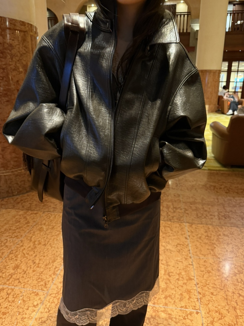 PERMISSION韓國直郵女裝新品推薦真品休閑熱賣時尚人氣皮衣PERMISSION皮衣