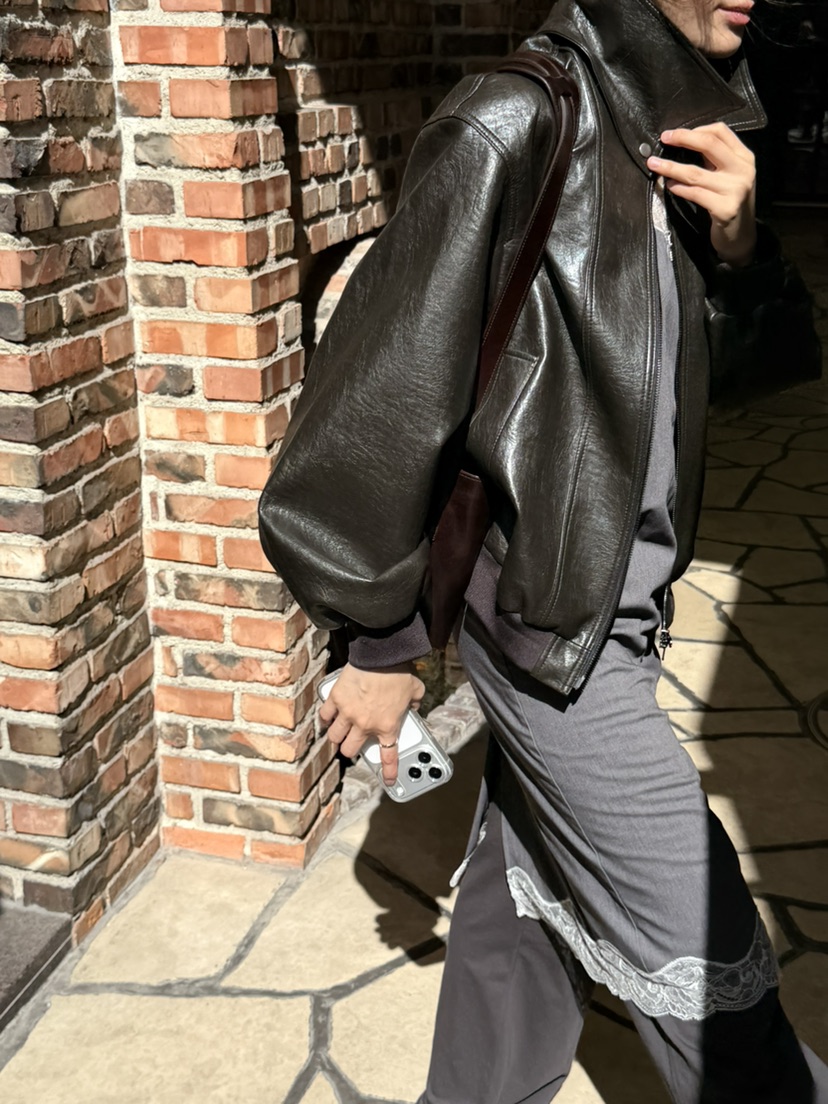PERMISSION韓國直郵女裝新品推薦真品休閑熱賣時尚人氣皮衣PERMISSION皮衣