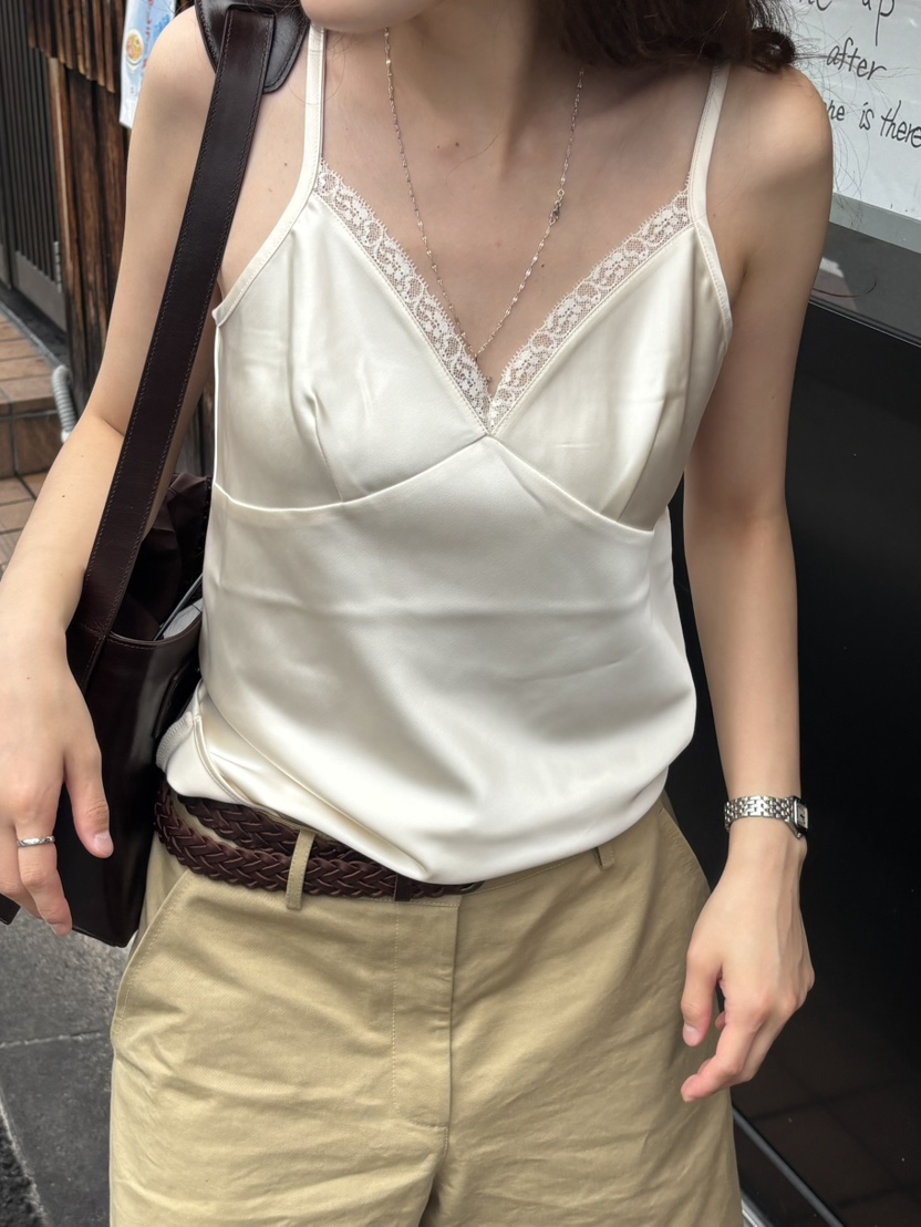 PERMISSION東大門直郵女士新品時尚人氣吊帶背心蕾絲無袖PERMISSION吊帶/背心圖色1