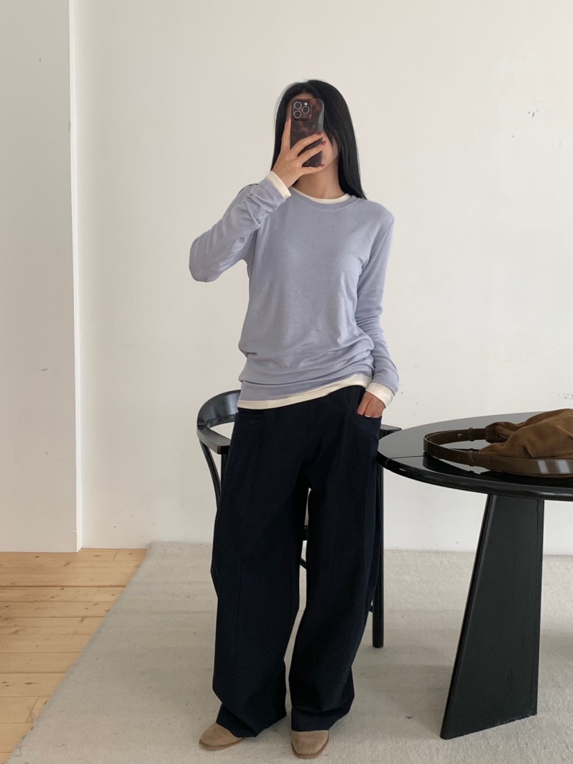 THE EYL韓國直郵女士新款休閑時尚熱賣人氣真品推薦長袖T恤THE EYL長袖T恤