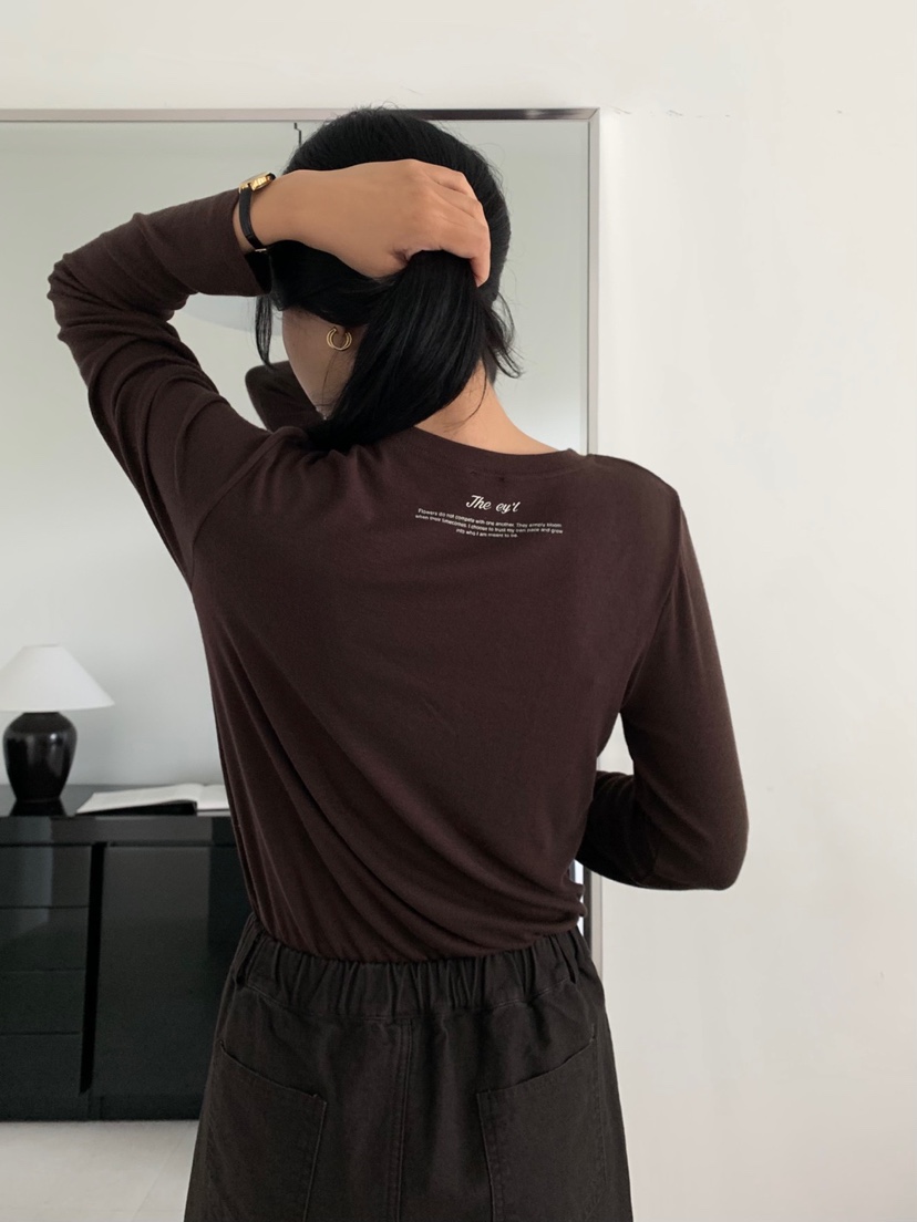 THE EYL韓國直郵女士新款休閑時尚熱賣人氣真品推薦長袖T恤THE EYL長袖T恤