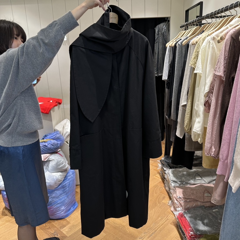 ARC東大門代購女裝新品熱賣真品人氣推薦時尚長款風衣含圍巾ARC EN CIEL長款風衣圖色2