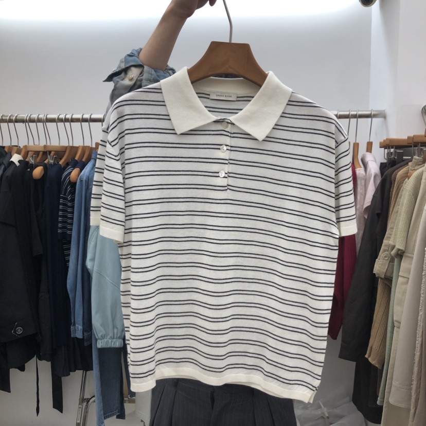 DRESS ROOM東大門直郵女裝新品推薦真品時尚人氣T恤條紋DRESS ROOMT恤圖色3白
