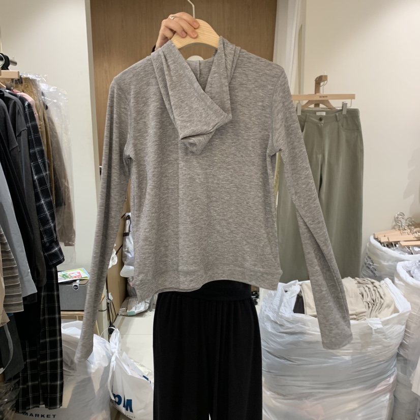 HOWFF東大門代購女裝新品推薦真品熱賣休閑長袖T恤連帽衫HOWFF長袖T恤
