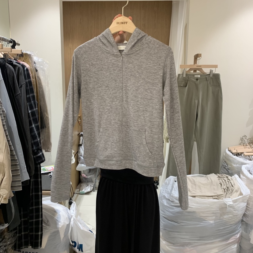 HOWFF東大門代購女裝新品推薦真品熱賣休閑長袖T恤連帽衫HOWFF長袖T恤圖色1