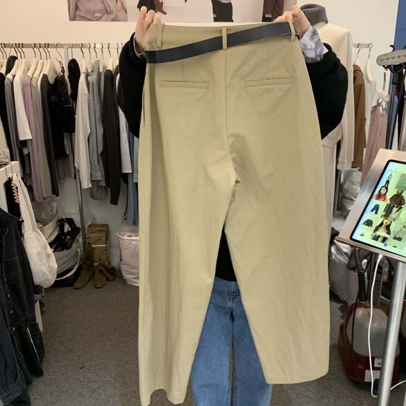 MAG韓國直郵女士新款熱賣休閑人氣真品休閑褲不含腰帶褶裥SALONDEMAG休閑褲