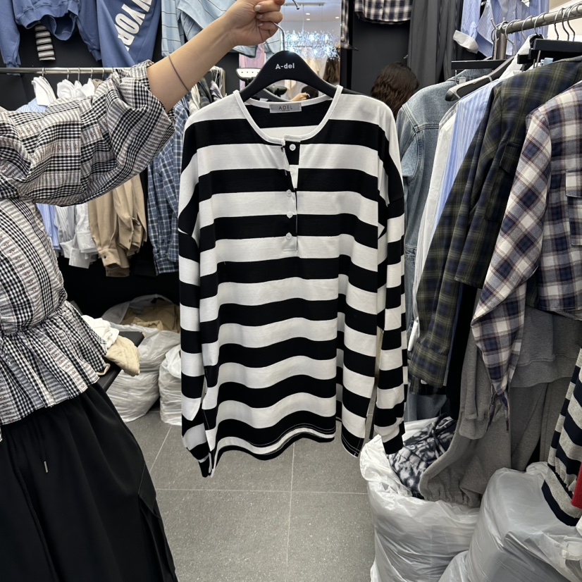 A-DEL東大門代購女士新品推薦真品熱賣休閑人氣時尚長袖T恤A-DEL長袖T恤圖色1