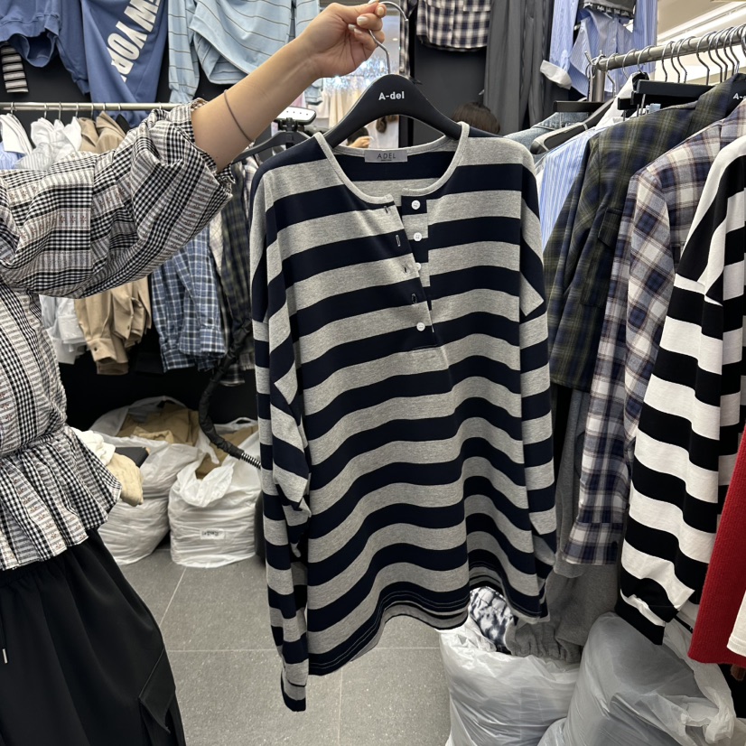 A-DEL東大門代購女士新品推薦真品熱賣休閑人氣時尚長袖T恤A-DEL長袖T恤圖色2