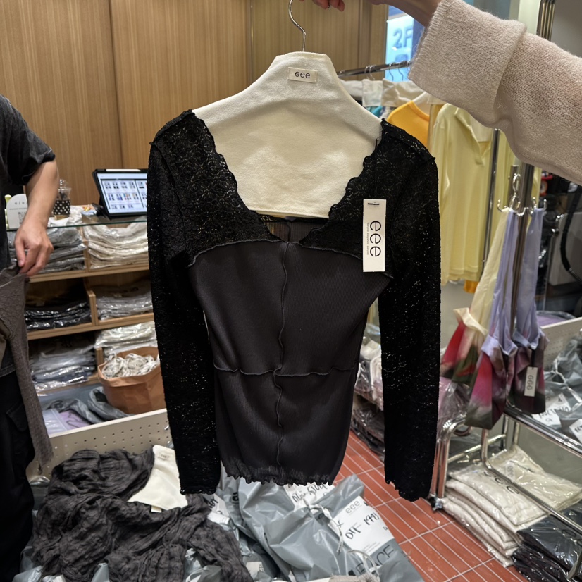 EEE韓國直郵女裝新品休閑人氣熱賣真品推薦時尚長袖T恤EEE長袖T恤圖色2