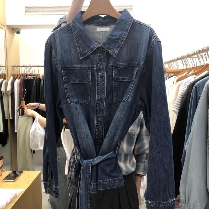 DRESS ROOM韓國直郵女士新品推薦人氣真品熱賣夾克含腰帶DRESS ROOM夾克圖色1
