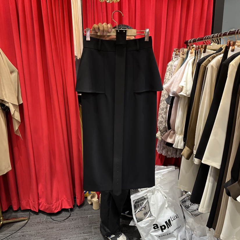 HERISH-HAUTE韓國代購女士新品休閑時尚推薦人氣長裙含腰帶HERISH-HAUTE長裙圖色2