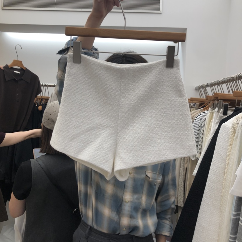 DRESS ROOM韓國直郵女士新款真品推薦休閑短褲粗花呢經典DRESS ROOM短褲圖色1