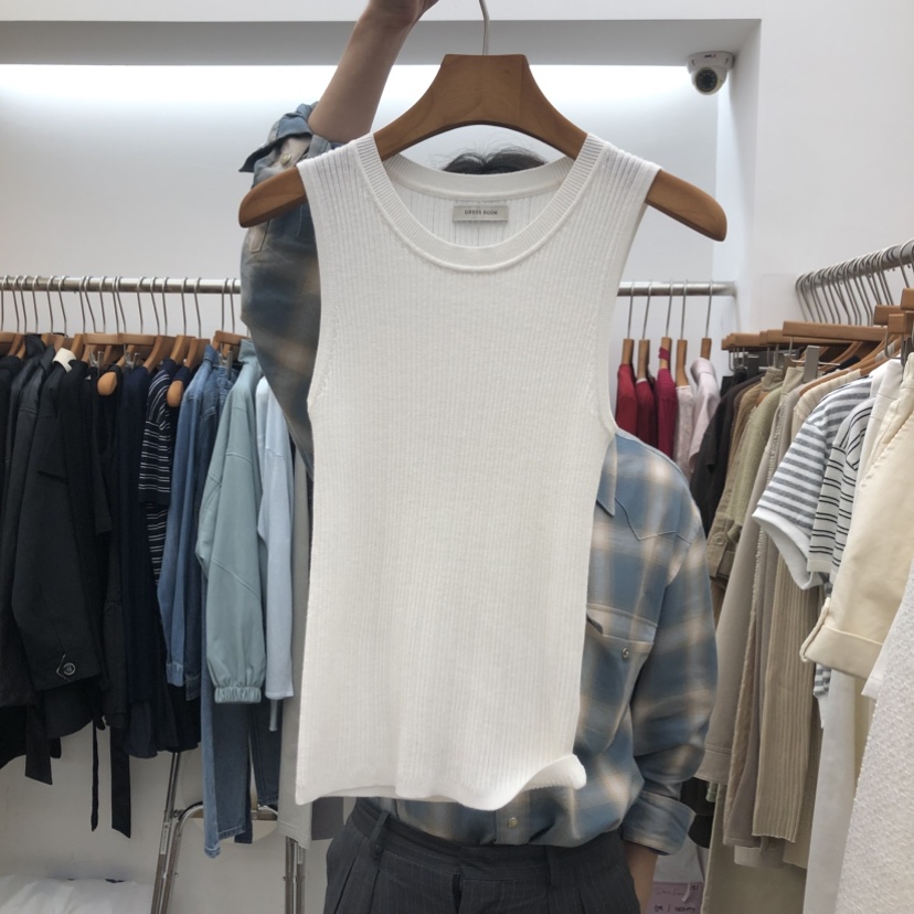 DRESS ROOM韓國代購女裝新品推薦人氣時尚真品吊帶背心圓領DRESS ROOM吊帶/背心圖色2