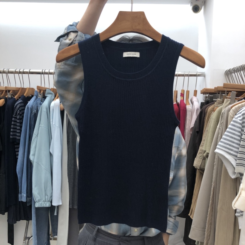 DRESS ROOM韓國代購女裝新品推薦人氣時尚真品吊帶背心圓領DRESS ROOM吊帶/背心圖色3