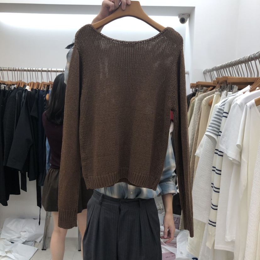 DRESS ROOM韓國直郵女裝新品時尚真品推薦休閑針織衫船領DRESS ROOM針織衫