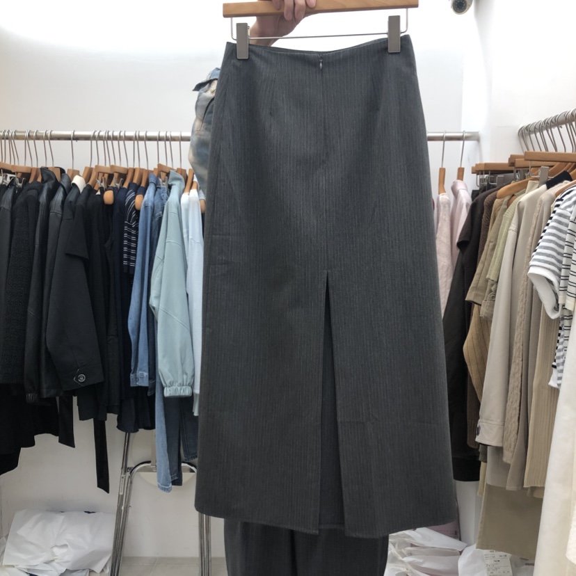 DRESS ROOM東大門代購女士新款熱賣休閑推薦時尚長裙條紋DRESS ROOM長裙