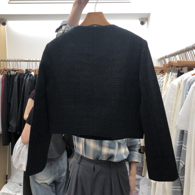 DRESS ROOM東大門直郵女士新品時尚真品人氣夾克粗花呢經典DRESS ROOM夾克