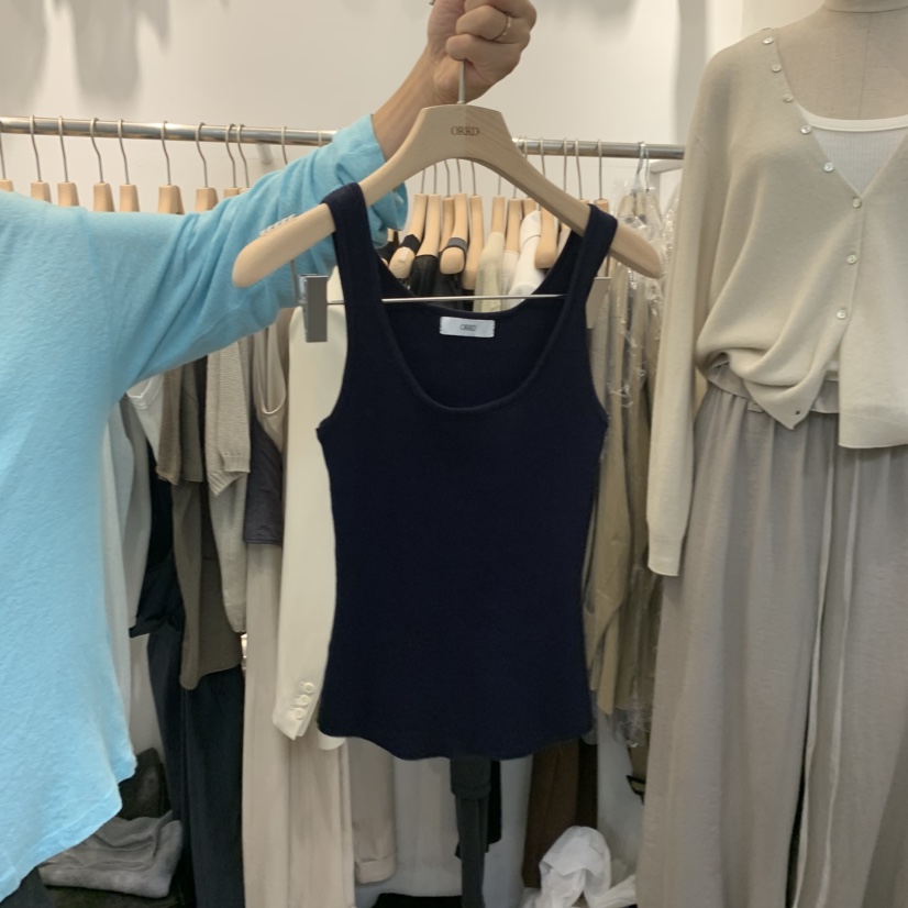 ORRD東大門代購女士新款熱賣真品人氣休閑時尚吊帶背心無袖ORRD吊帶/背心圖色4深藍色