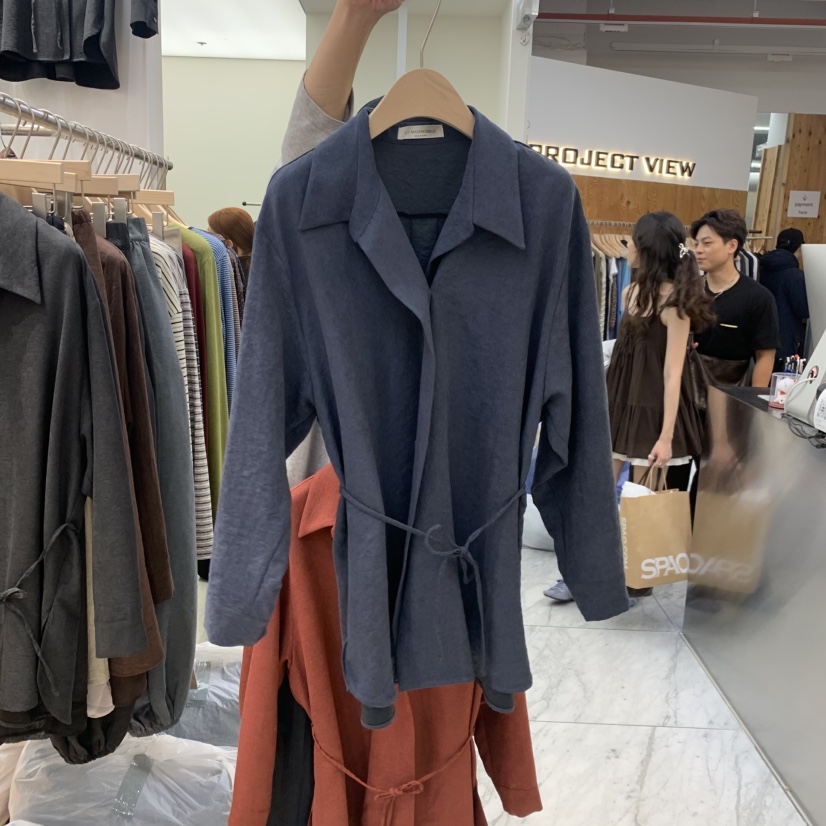 MADEMOISELL東大門直郵女士新品休閑時尚襯衫蕾絲衫含繩麂皮MADEMOISELL襯衫/蕾絲衫圖色2