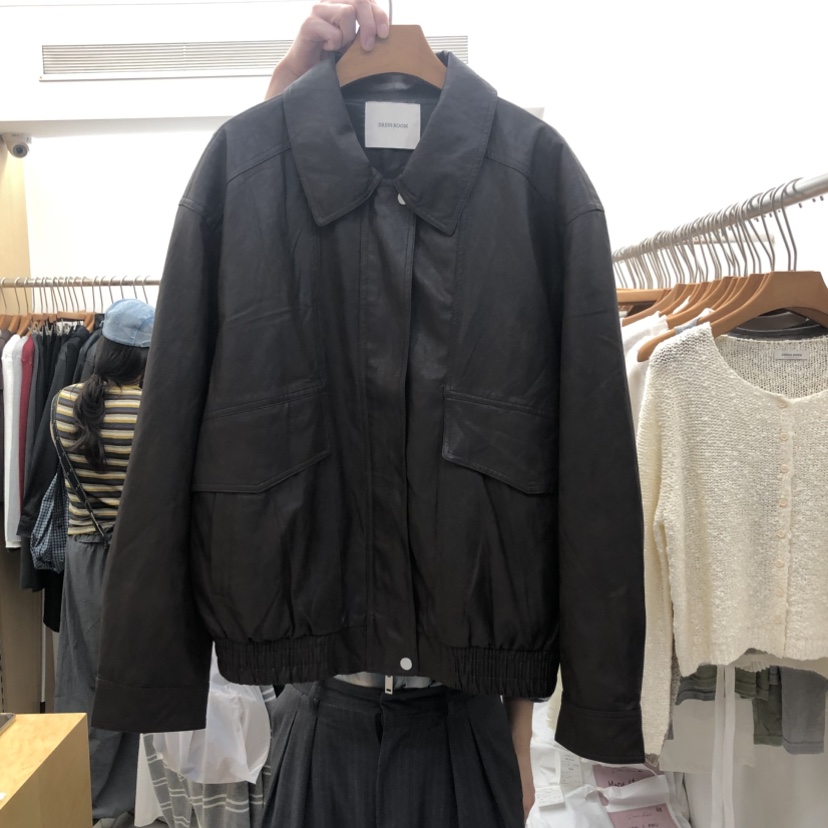 DRESS ROOM東大門實拍女裝新款休閑時尚推薦真品人氣夾克DRESS ROOM夾克圖色2棕色