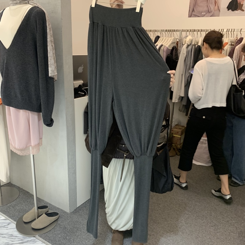 MAG東大門實拍女士新品推薦時尚休閑真品熱賣人氣休閑褲褶皺SALONDEMAG休閑褲圖色1墨