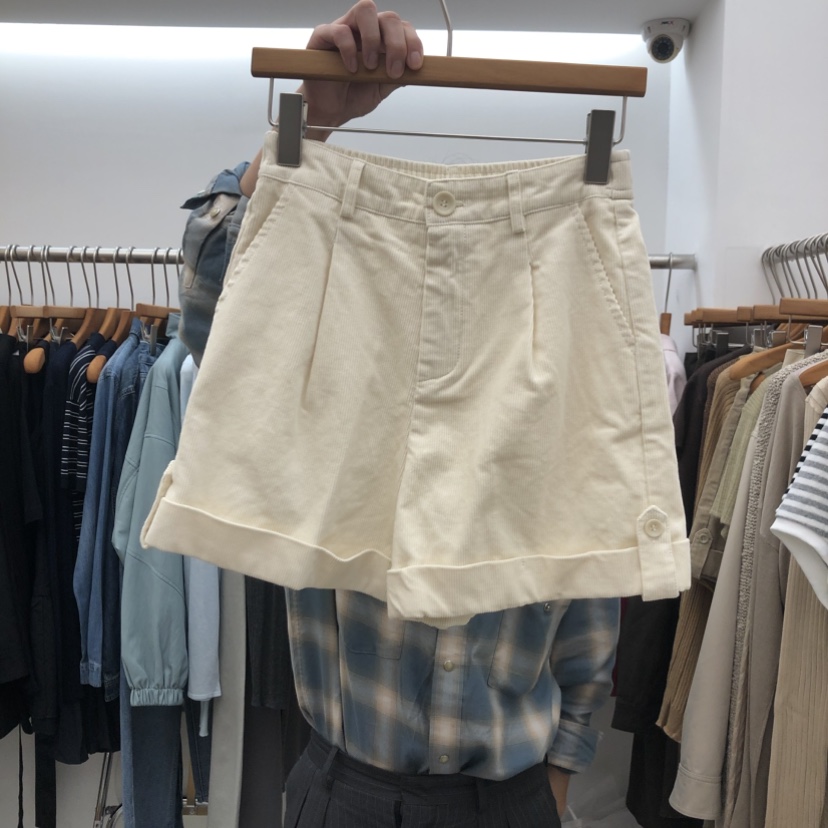 DRESS ROOM東大門直郵女士新款人氣真品熱賣休閑短褲燈芯絨DRESS ROOM短褲圖色1