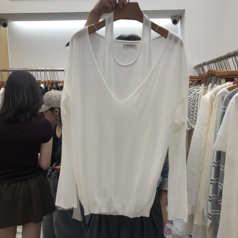 DRESS ROOM韓國代購女士新款推薦人氣真品休閑針織衫多層DRESS ROOM針織衫圖色1