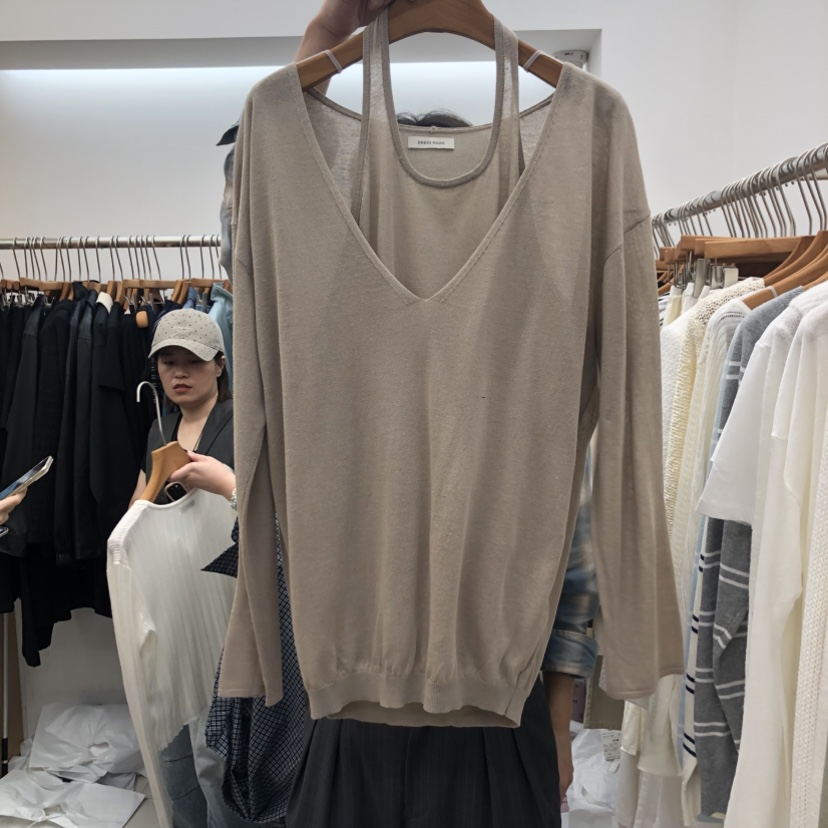 DRESS ROOM韓國代購女士新款推薦人氣真品休閑針織衫多層DRESS ROOM針織衫圖色2